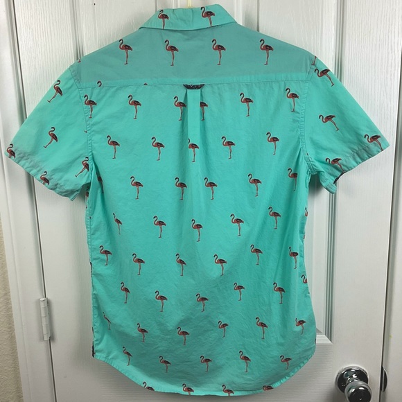 Pre-owned Sunrise Kingdom Men’s Flamingo Short-Sleeve, Button Down Shirt, Size S - Picture 2 of 9